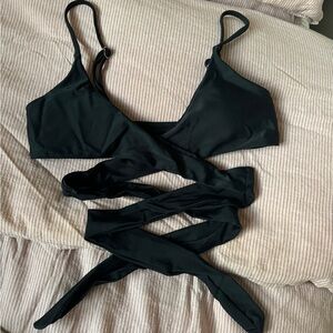 Black Strappy Wrap Bikini top